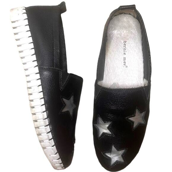Bernie Mev Leather Shoes, Black Slip-On Sneakers Size 38, Womens 7 - Picture 1 of 10